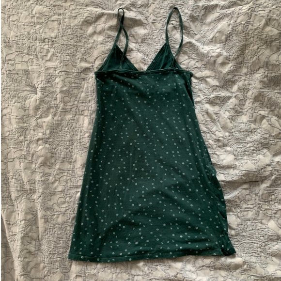 Brandy Melville Green Polka Dot Mini Dress - Picture 3 of 5